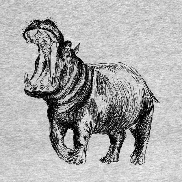 Hippo Print by rachelsfinelines